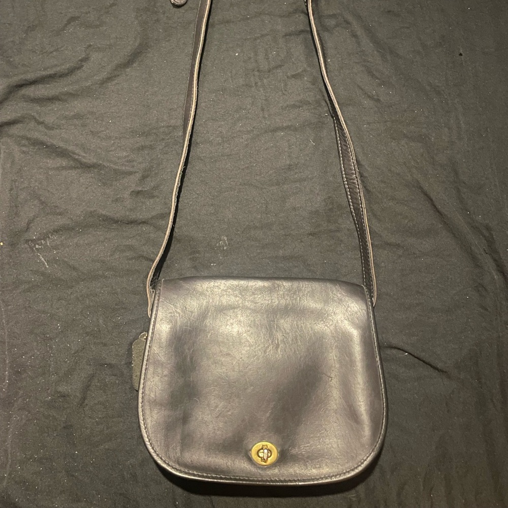 Coach Black Leather Clutch Purse Bag Vintage NWOT